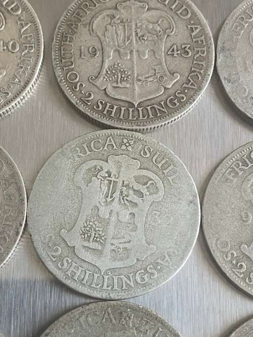 Lot of 12 x Florin and 2 Shillings 80% Silver Coins